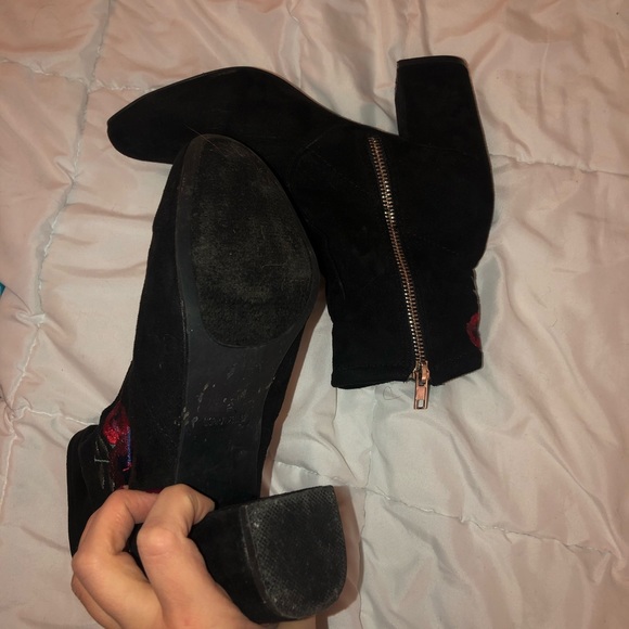 Block heel black ankle boots - Picture 3 of 4